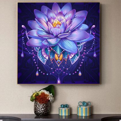 5D Abstract Lotus Diamond Painting
